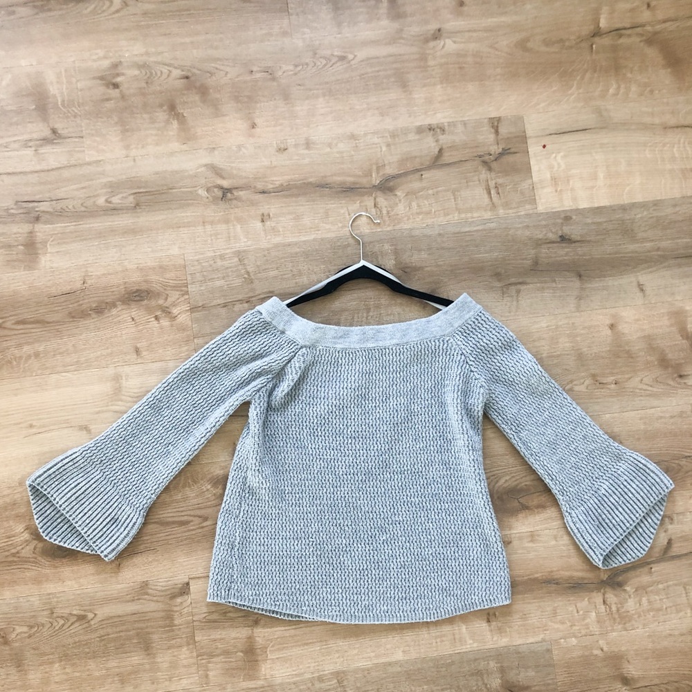 off the shoulder bell sleeve sweater